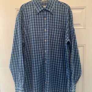 Peter Millar Blue Checkered Men's Shirt